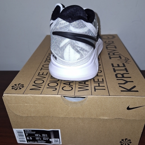 Nike Kyrie 8 White/White-Black. They\'re new with the box with no flaws.